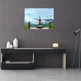 Tablou pe sticlă - Yoga (70x50 cm)
