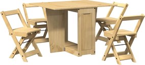 vidaXL Set mobilier tip fluture Corona, pliabil 5 piese maro lemn pin