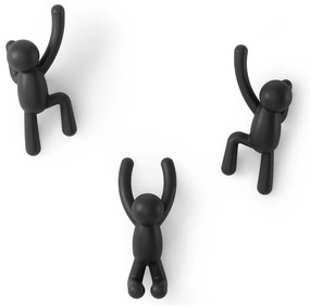 Cârlige 3 buc. de montat pe perete din plastic Buddy – Umbra