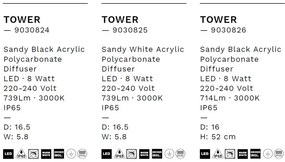 Aplica LED ambientala iluminat exterior modern IP65 TOWER alba