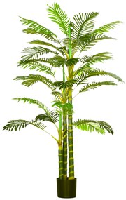 HOMCOM Palmier areca artificiel arbre artificiel hauteur 190 cm cu 30 de frunze mari din plastic și ghiveci inclus | Aosom Romania
