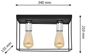 Plafonieră FINN 2xE27/15W/230V negru/crom