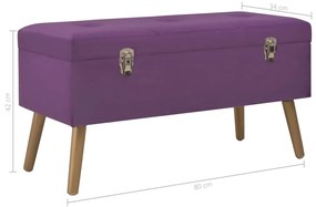 Banca cu un compartiment de depozitare, violet, 80 cm, catifea Violet