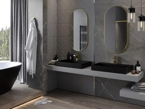 Mexen Loft oglindă de baie ovală 100 x 50 cm, ramă aurie periată - 9851-100-050-000-50