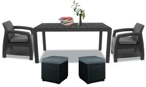 Set de mobilier de grădină Corfu duo cube grafit
