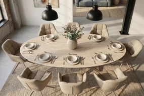 Masa ovala cu blat din ceramica TRAVERTIN 220cm