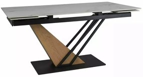 Masa extensibila Genesis alb/stejar L160-220 cm