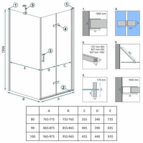 Cabina dus Rea Molier Chrom 90x90