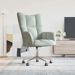 328161 vidaXL Scaun de relaxare, gri deschis, catifea