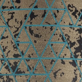 Lustră pe cablu REZO 3xE27/60W/230V aurie/turcoaz