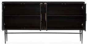 Comodă neagră din lemn de mango 175x90x40 cm Navya – MOME