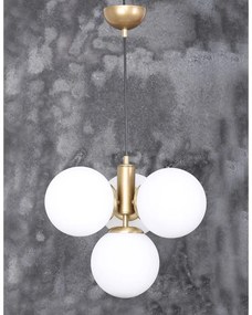 Lustră alb-auriu cu abajur din sticlă ø 15 cm Hector – Squid Lighting