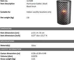 Suport lumanare design LUX Gable L