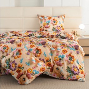 Lenjerie de pat din microfibra pentru copii PONYBLOOM colorata Dimensiune lenjerie de pat: 70 x 80 cm | 140 x 200 cm