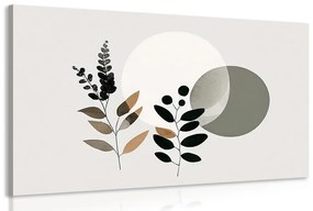 Tablou frunze minimaliste cu fundal boho