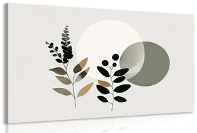 Tablou frunze minimaliste cu fundal boho