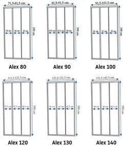Usa pentru dus Alex 100 auriu periat