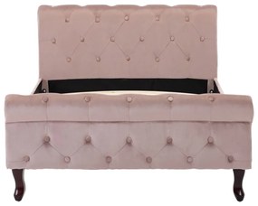 Cadru de pat, roz, 100 x 200 cm, catifea Roz, 100 x 200 cm