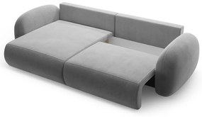 Colțar gri închis extensibil/cu spațiu de depozitare cu tapițerie din catifea Tonale – Cosmopolitan Design