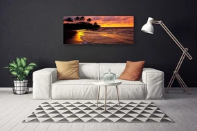 Tablou pe panza canvas Marea Peisaj Galben Negru