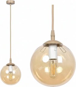 Lustră pe cablu COSMO 1xE14/10W/230V Ø 14 cm bej/bej fumuriu