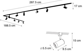 Sistem de șine modern monofazat cu 10 spoturi albe - Jeana