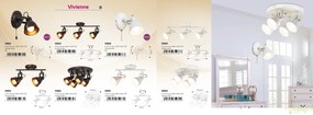 Plafoniera, Lustra cu 2 spoturi design VINTAGE, finisaj alb antic, Vivienne 5967 RX