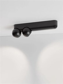 Plafoniera cu 2 Spoturi LED stil minimalist 2700K NOTIC negru