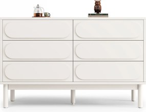 Dulap alb pentru sufragerie cu 6 sertare încăpătoare, Alb | Aosom Romania