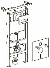 Set rezervor incastrat si cadru, Geberit Duofix, cu clapeta Delta 50 negru lucios si set de fixare, 458.128.DW.1