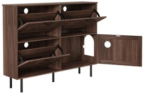 Pantofar cu 3 clapete, cu raft pentru jucării pentru animale de companie, 120x28x92 cm, Maro