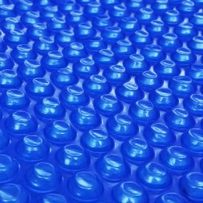 vidaXL Folie solară plutitoare piscină, rotundă, pe, 455 cm, albastru