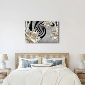 Tablou - 3D Flori aurii (90x60 cm)