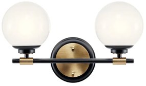 Kichler KL-BENNO2-BK-CPZ-LED Aplica de baie BENNO 2xLED/3W/230V negru/auriu IP44