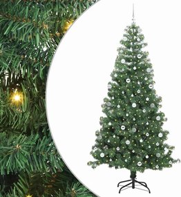 vidaXL Brad de Crăciun cu 300 LED cu suport Verde 240 cm PVC