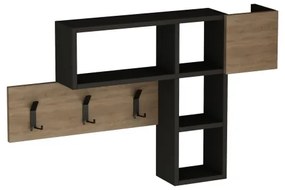 Cuier de perete cu poliță GAME, 61x99,5 cm, bej/antracit
