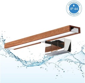 Brilagi-LED Iluminare pentru oglindă de baie 3-în-1 WOODY MIRROR LED/8W/230V IP44 crom/stejar cireș