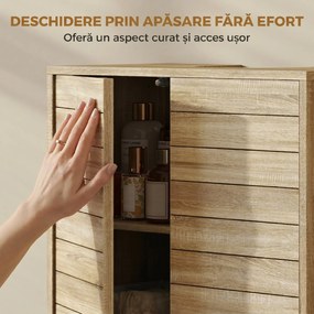 HOMCOM Dulap Sub Lavoar, Baie cu Raft Reglabil, Design Push-to-Open | Aosom Romania