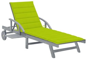 vidaXL Șezlong de grădină cu pernă, lemn masiv de acacia