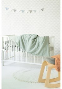 Lenjerie de pat din in pentru copii Linen Tales Nature, 70 x 100 cm, verde