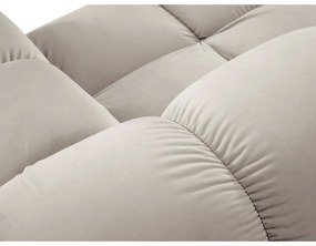 Colțar modular bej cu tapițerie din catifea (cu colț pe partea dreaptă) Bellis – Micadoni