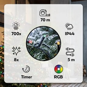 BRILAGI - Ghirlandă LED de exterior pentru Crăciun 700xLED/8 funcții 75 m IP44 multicolor