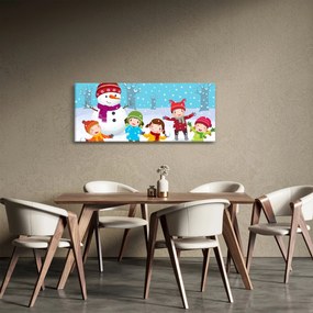 Tablou - Bucurii de iarnă pentru copii (120x50 cm)
