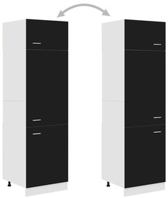 Dulap pentru frigider, negru, 60 x 57 x 207 cm, PAL Negru, Dulap pentru frigider 60 cm, 1