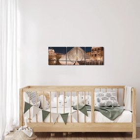 Tablou - Louvre noaptea (cu ceas) (90x30 cm)
