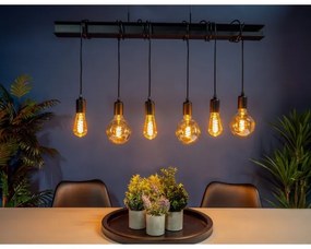 Lustră pe cablu Eglo 43712 TOWNSHEND 6xE27/60W/230V negru