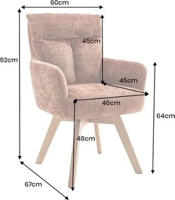 Set de 2 scaune pivotante picioare din lemn Big George maro ruginiu