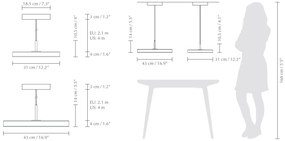 Lustra LED design scandinav Asteria mini - rose/ auriu