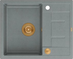 Chiuveta compozit incastrata Quadron Unique Morgan 116 gri - cupru 62x50 cm