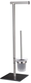 Suport din oțel pentru hârtia și peria de toaletă Wenko Lima